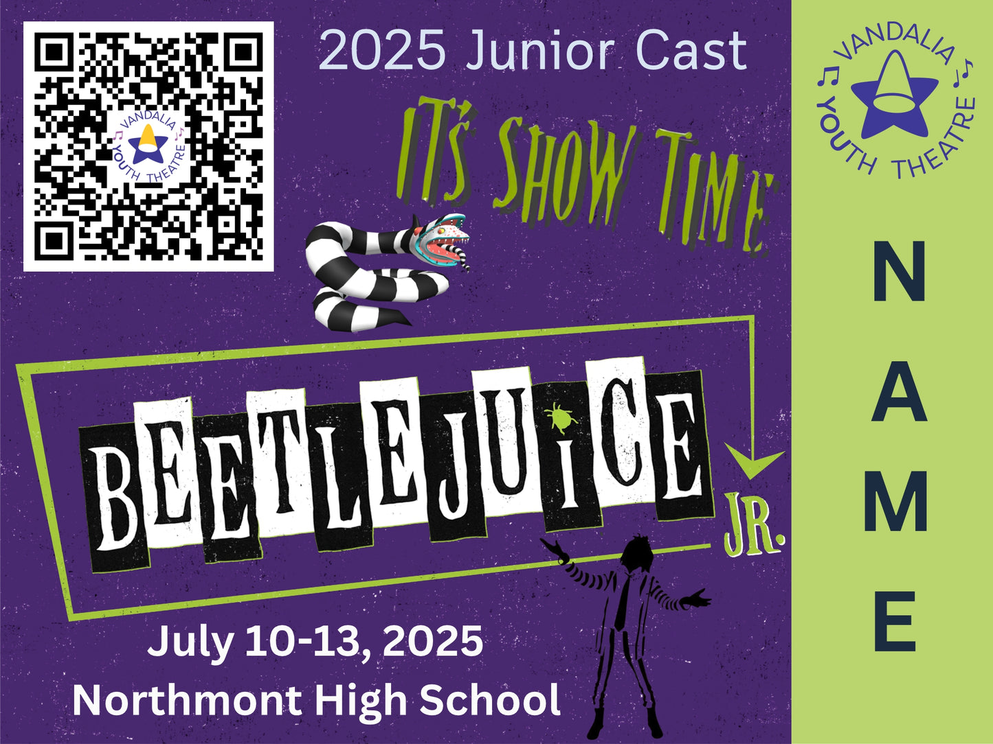 2025 Vandalia Youth Theatre Production Yard Signs