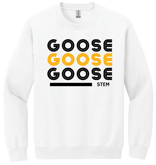 Goose Yellow Repeat Crewneck  - White