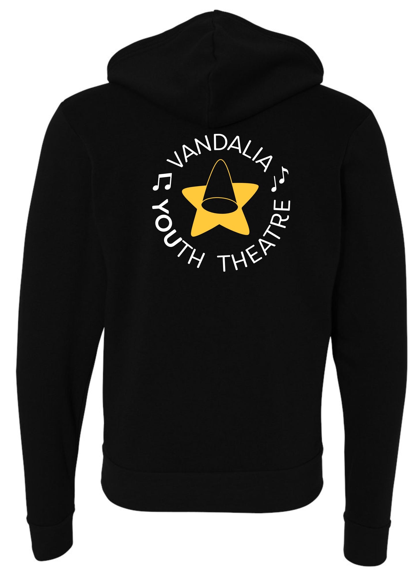 VYT Circle Full Zip Up Hoodie - BLACK