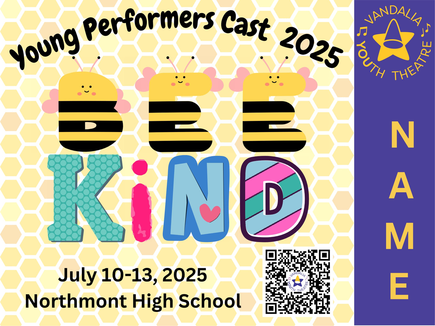 2025 Vandalia Youth Theatre Production Yard Signs