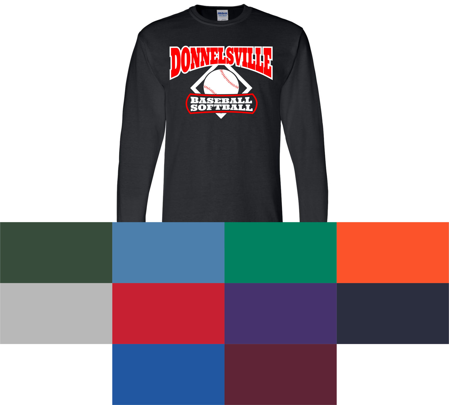 DBSA BASEBALL Long Sleeve Tshirt - MULTIPLE TEAM COLORS