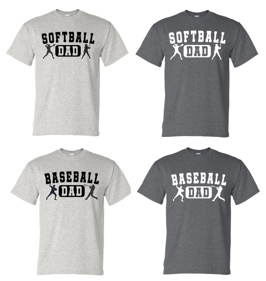 DBSA Silhoutte Baseball Softball Dad Tshirt