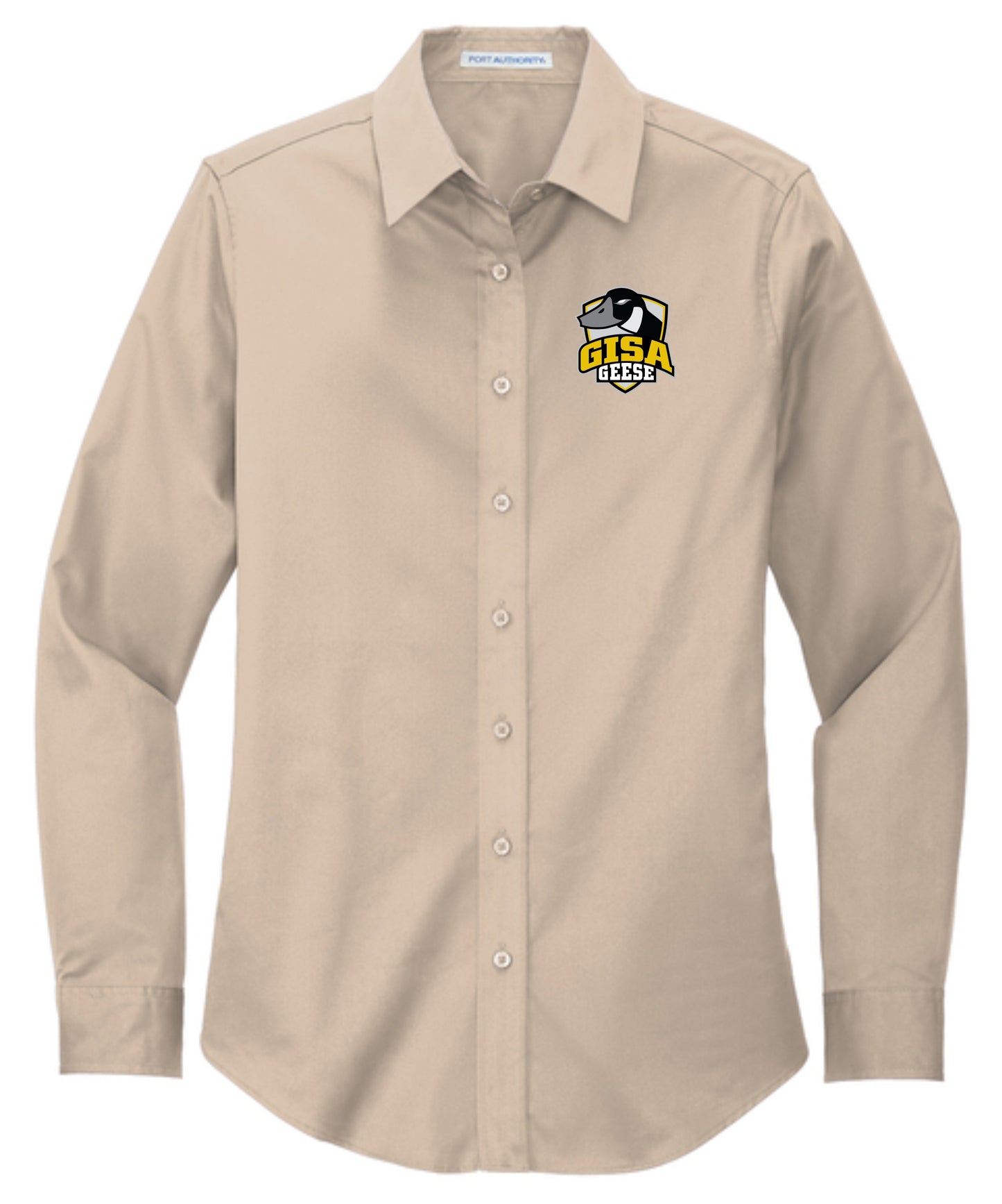 Embroidered GISA Shield LADIES Long Sleeve Dress Shirt - 2 Color Choices