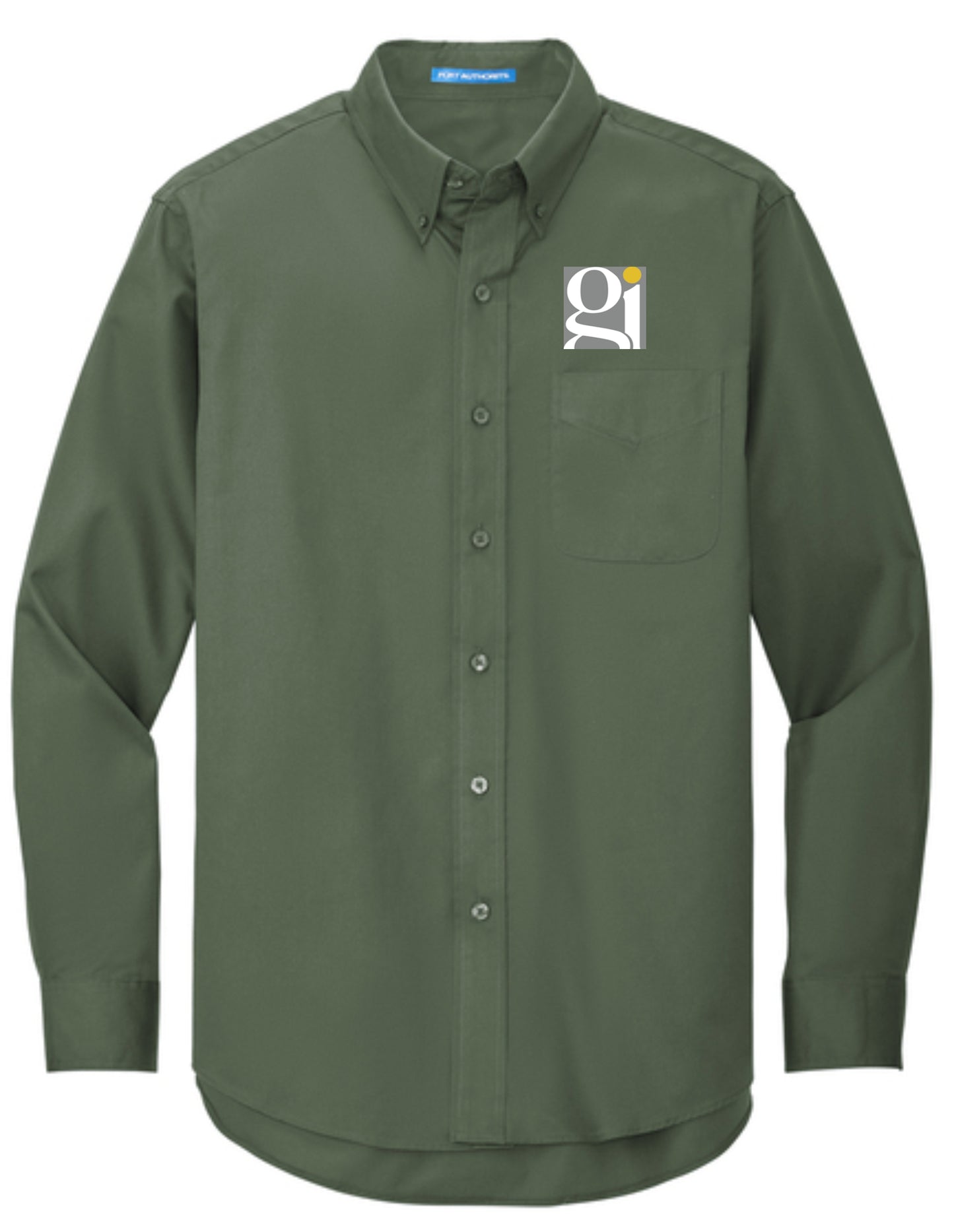 Embroidered GI Square Long Sleeve Dress Shirt - 2 Color Choices