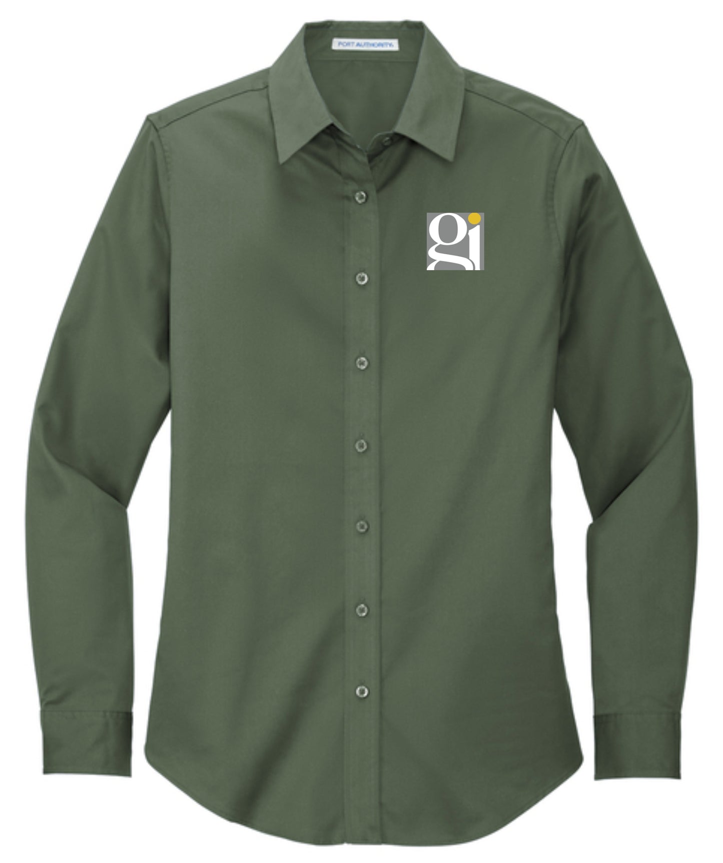 Embroidered GI Square LADIES Long Sleeve Dress Shirt - 2 Color Choices