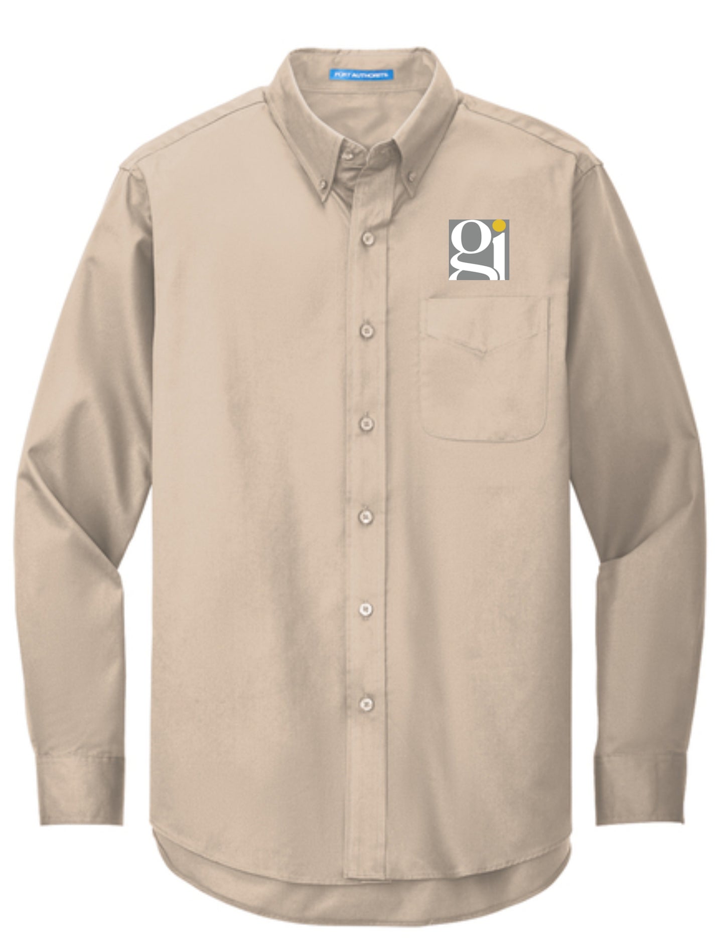 Embroidered GI Square Long Sleeve Dress Shirt - 2 Color Choices
