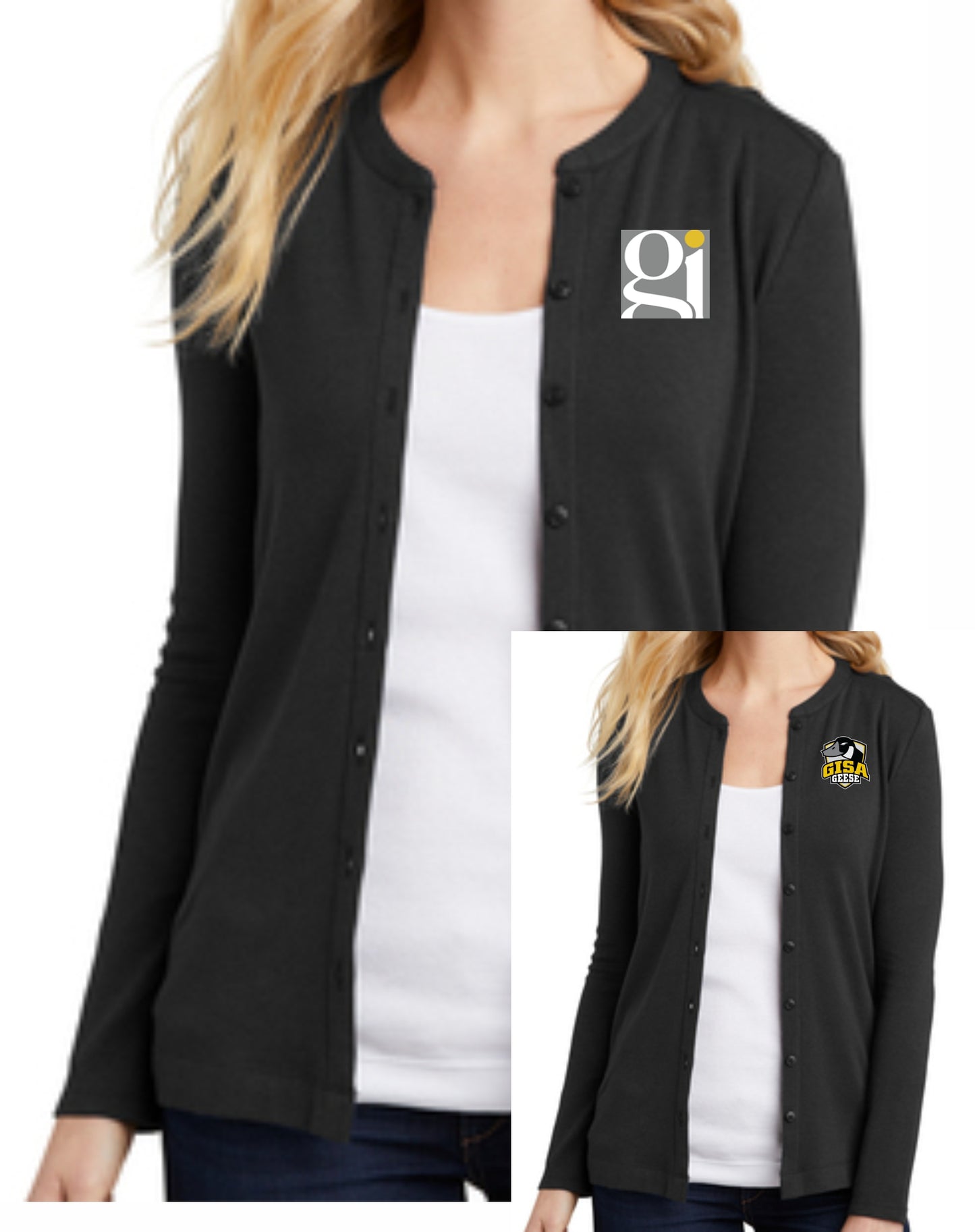 Embroidered Button-Front Cardigan - LADIES