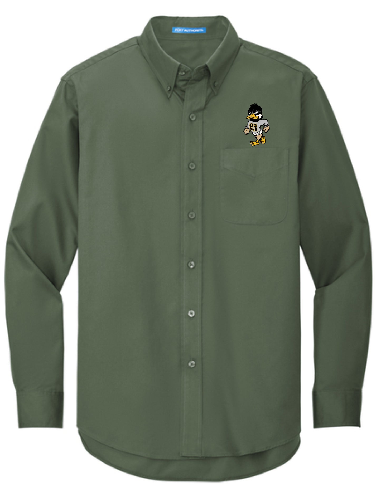 Embroidered Mascot Long Sleeve Dress Shirt - 2 Color Choices