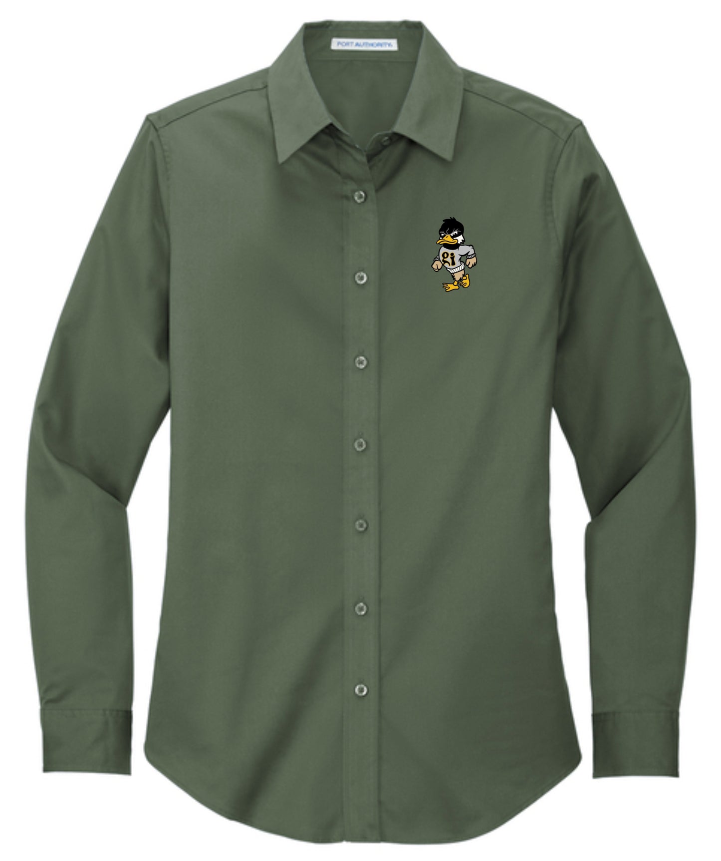 Embroidered Mascot LADIES Long Sleeve Dress Shirt - 2 Color Choices
