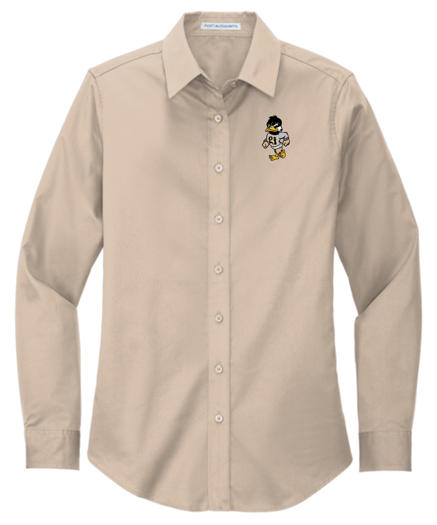 Embroidered Mascot LADIES Long Sleeve Dress Shirt - 2 Color Choices