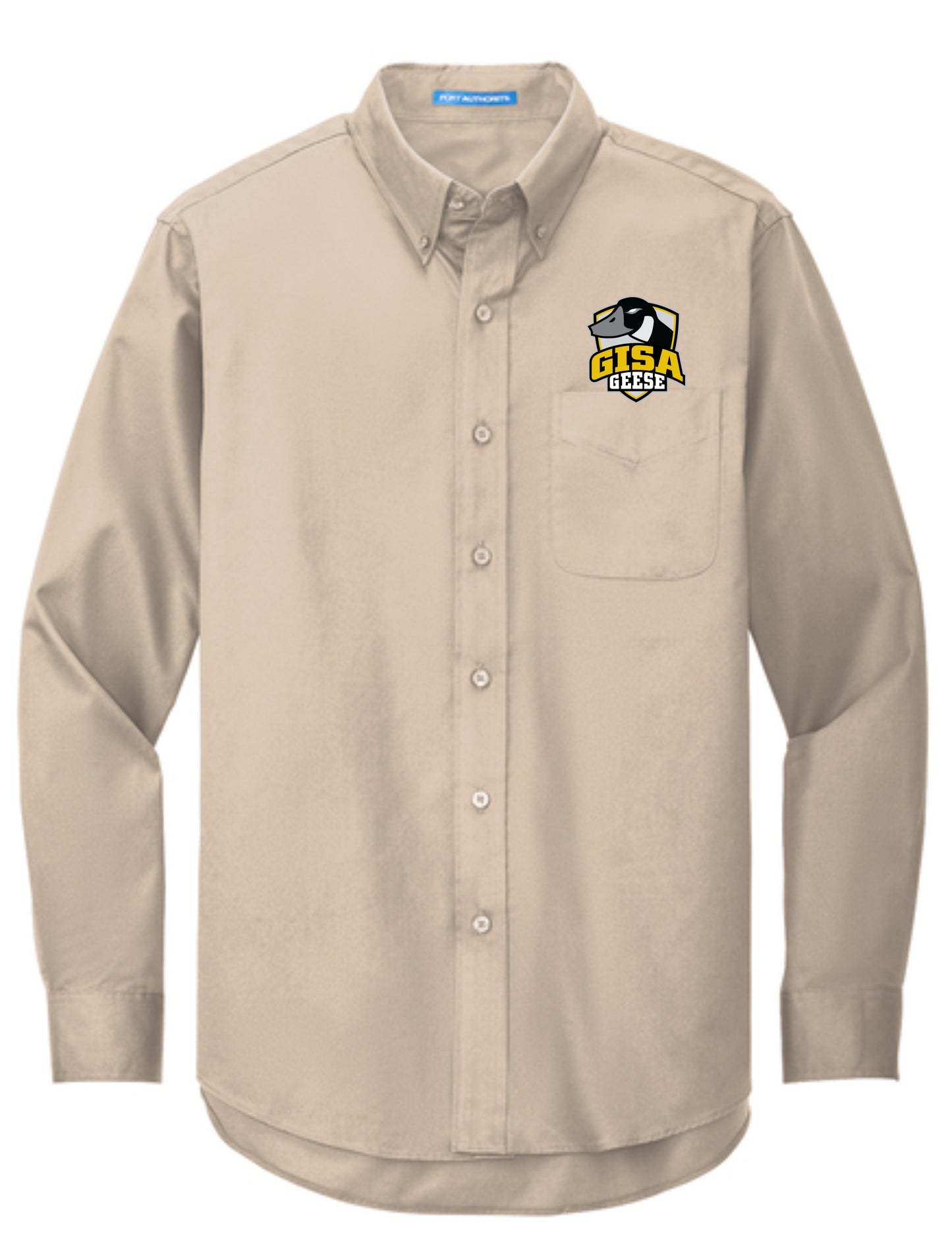 Embroidered GISA Shield Long Sleeve Dress Shirt - 2 Color Choices