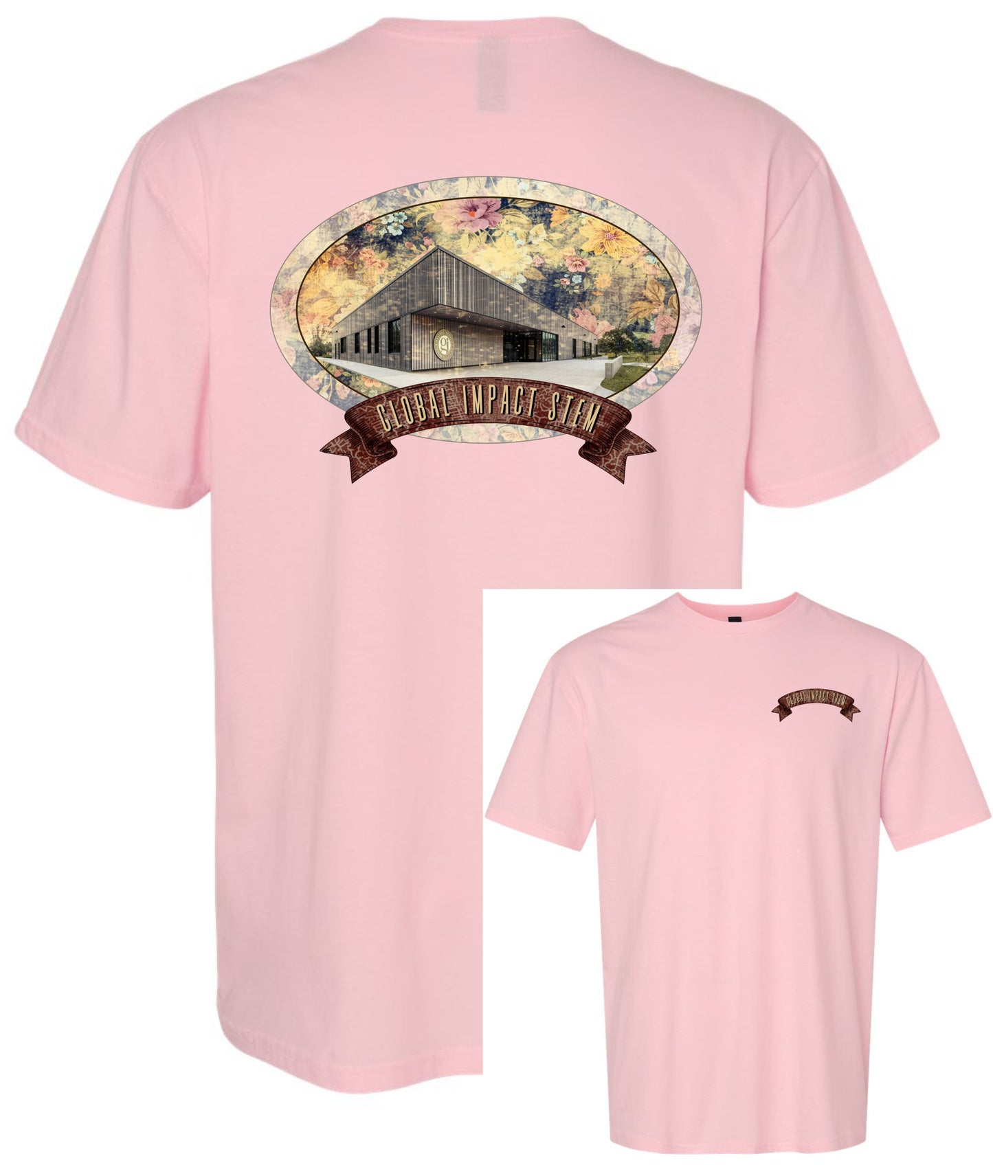 GI Building Floral Softstyle Tshirt - Light Pink or Natural