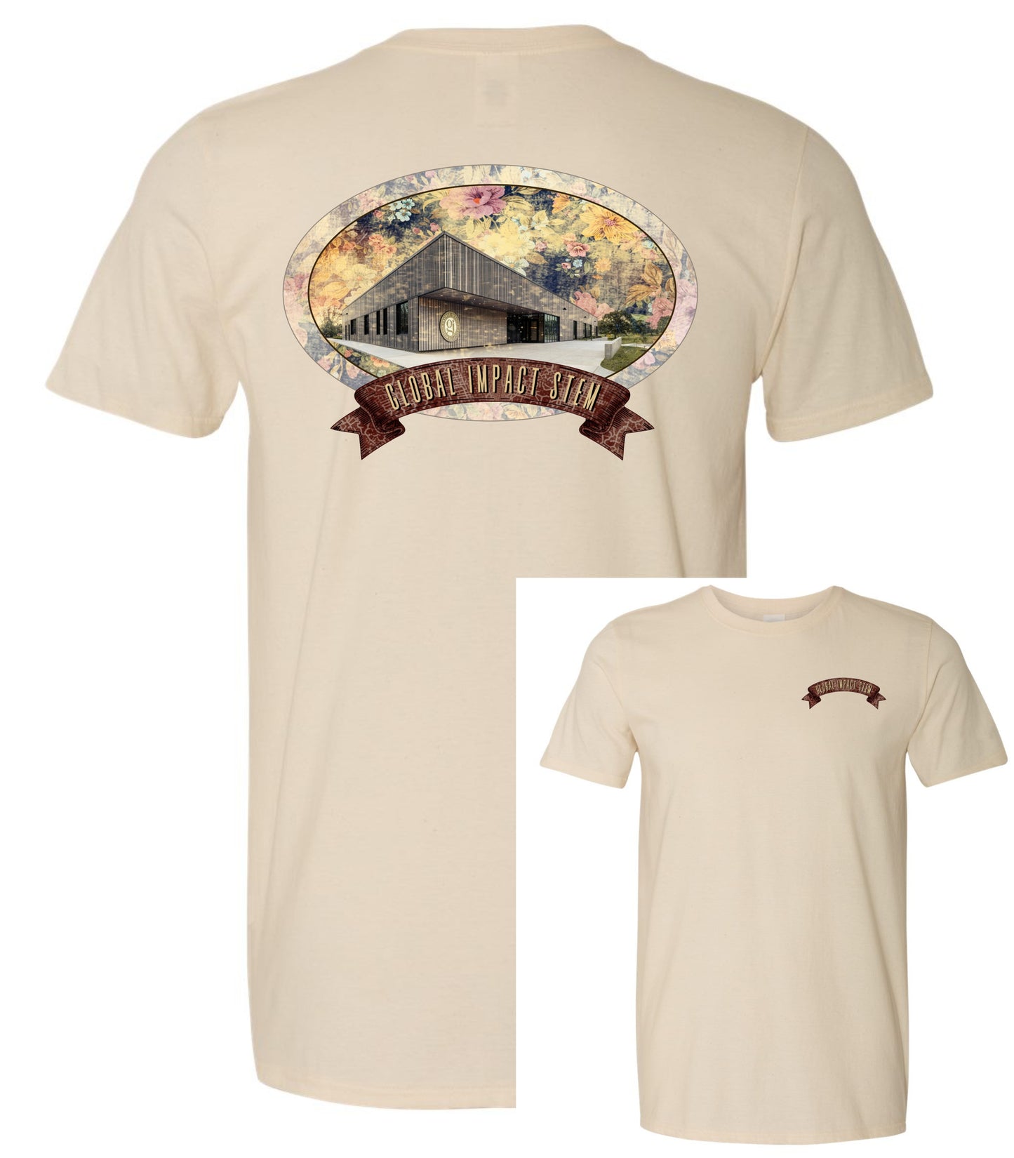 GI Building Floral Softstyle Tshirt - Light Pink or Natural
