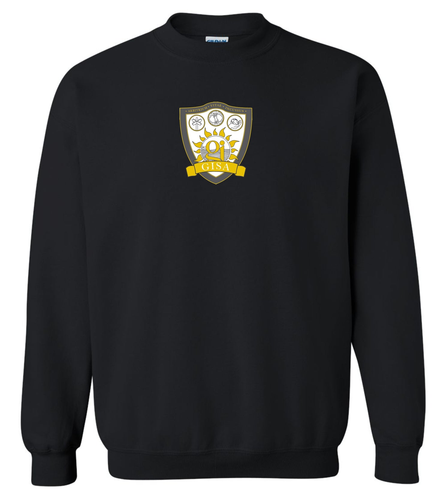 GISA Small Crest Crewneck - BLACK