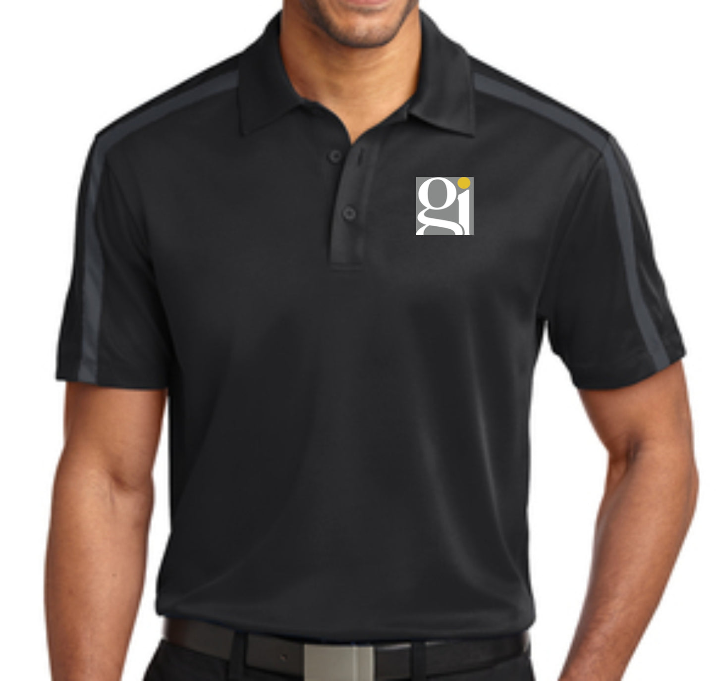 Embroidered GI Square Colorblock Stripe Polo - Unisex