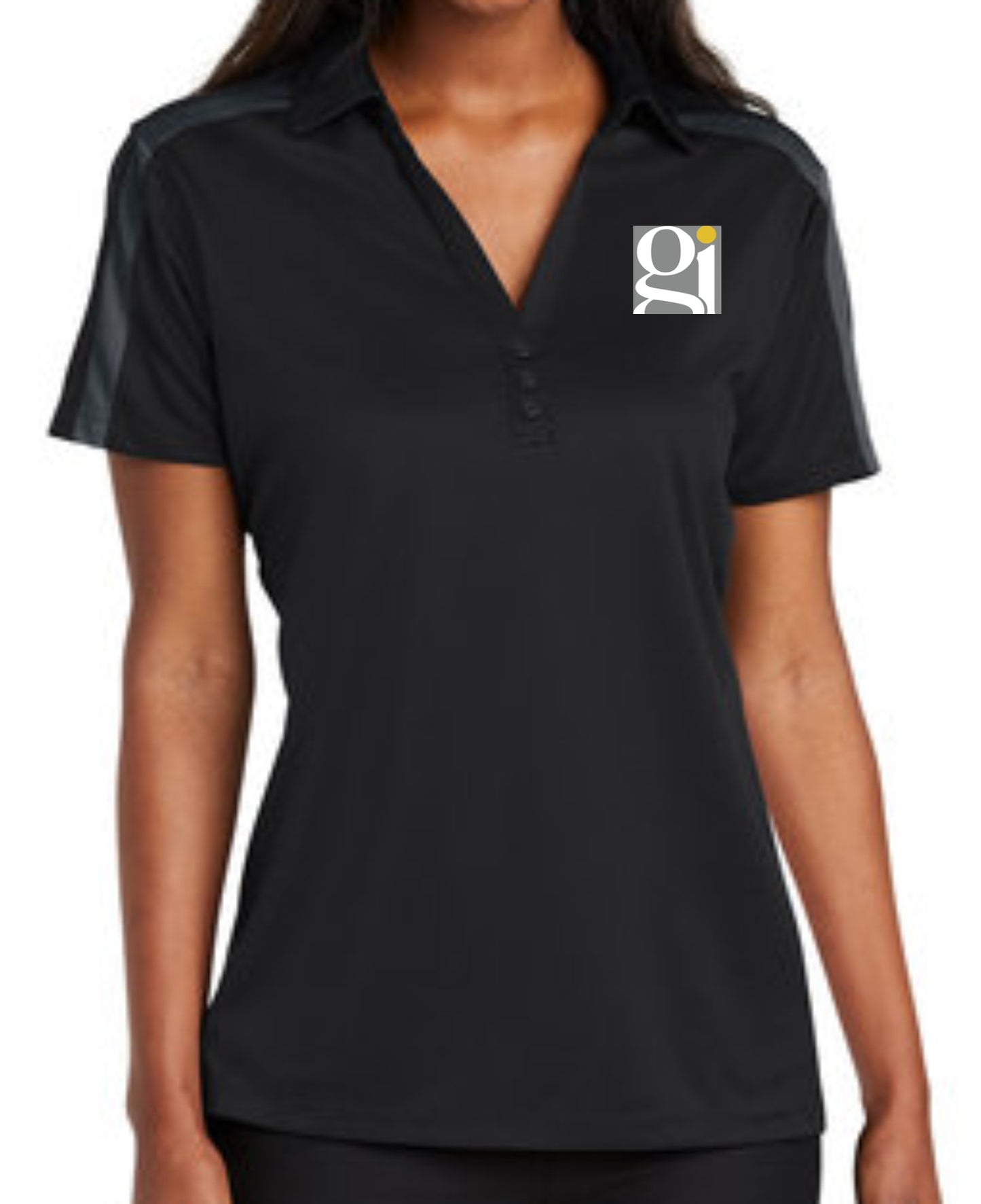 Embroidered GI Square Colorblock Stripe Polo - LADIES