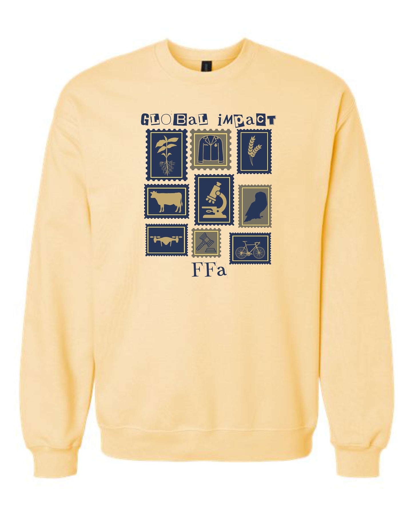 Global Impact FFA Stamp Soft Crewneck- YELLOW HAZE