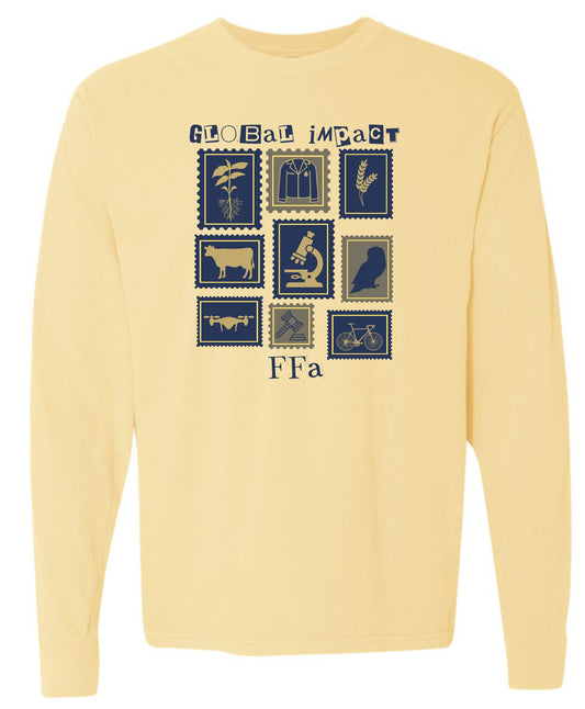 Global Impact FFA Stamp Long Sleeve Tshirt- BUTTER