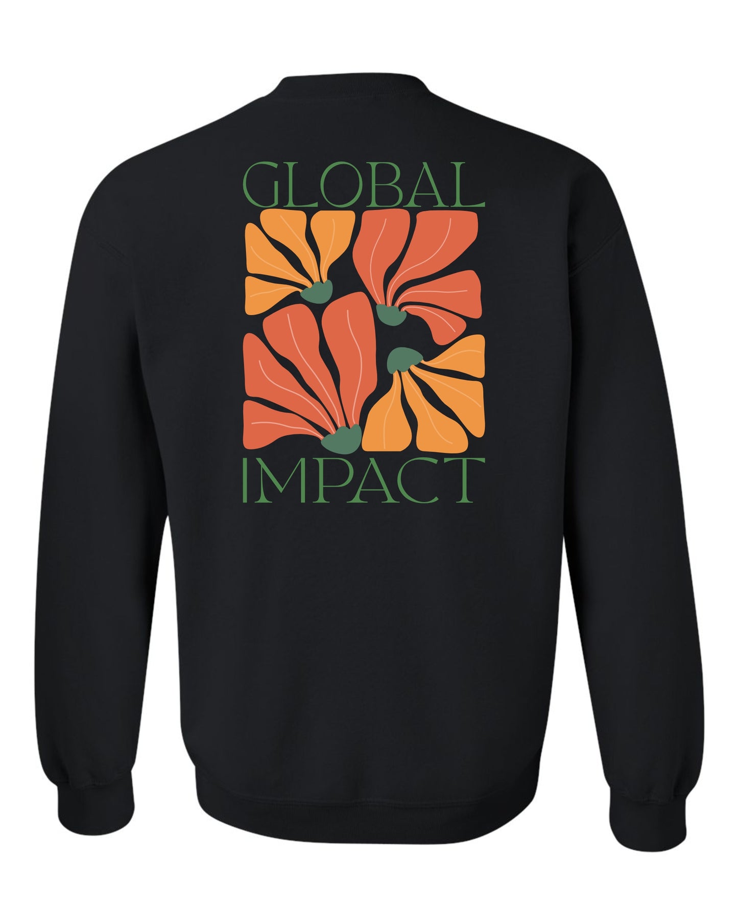 Global Wavy Flower Crewneck - Ash or Black