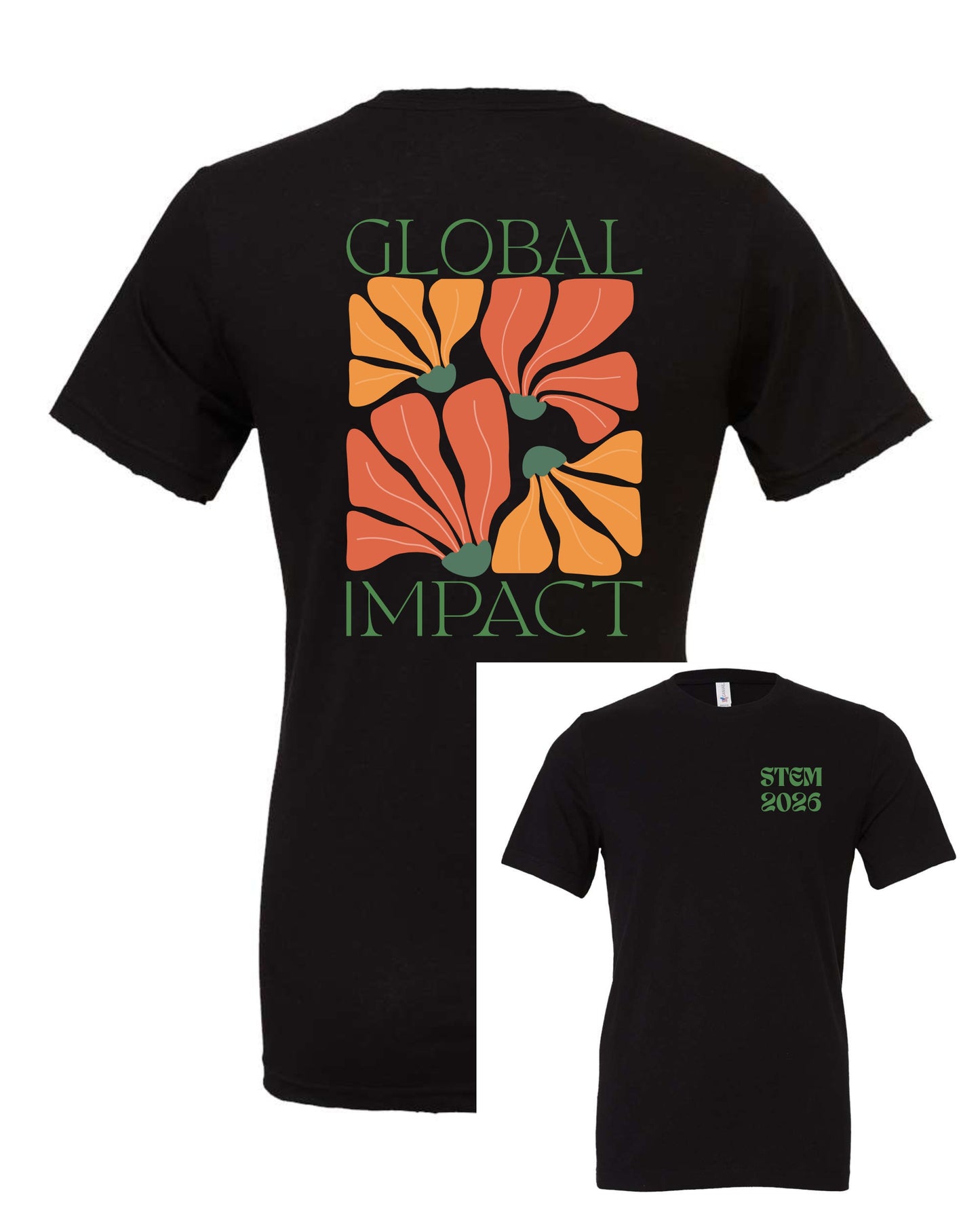 Global Wavy Flower Premium Soft Tshirt - Ash, Black, or Mustard