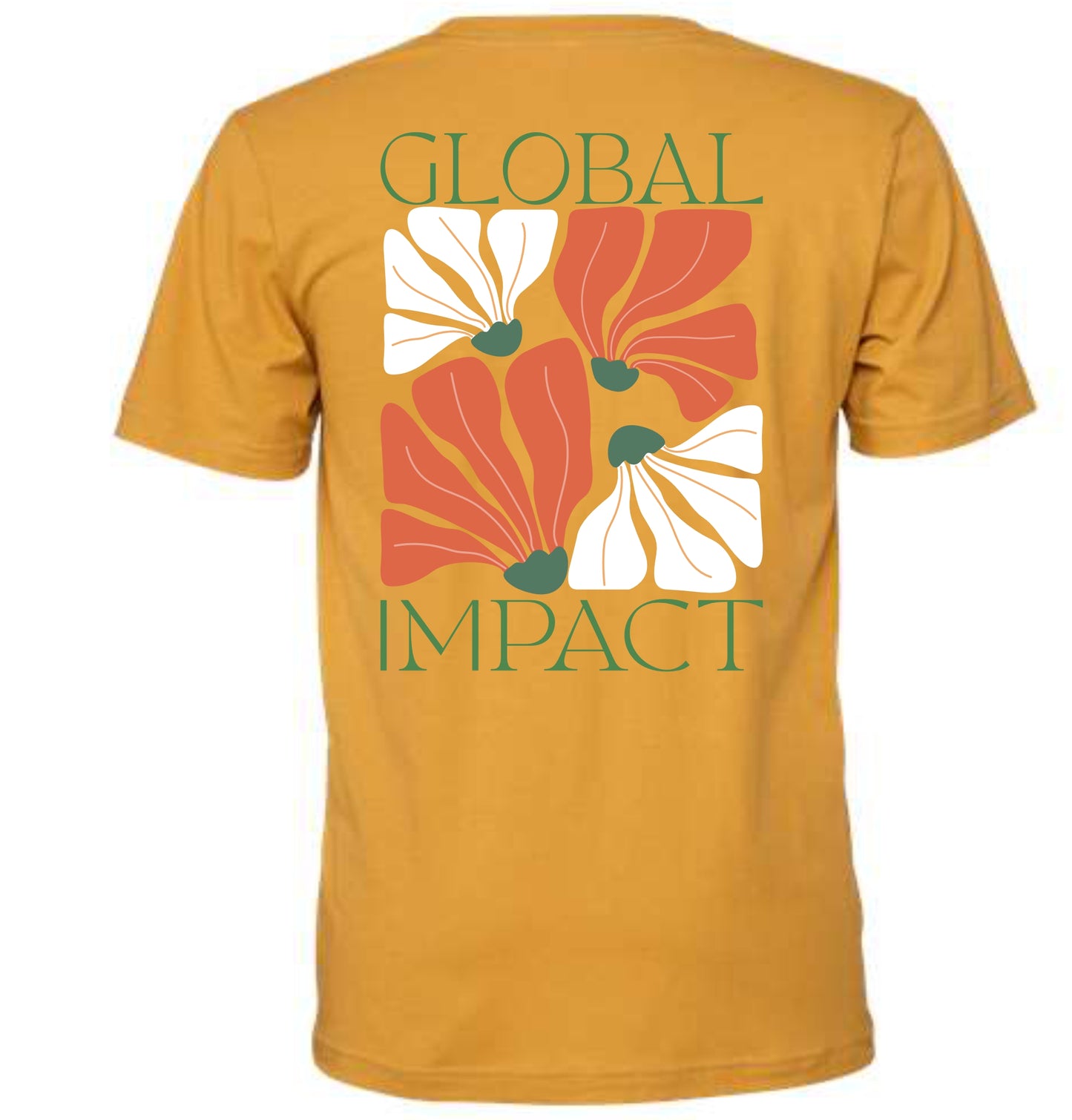 Global Wavy Flower Premium Soft Tshirt - Ash, Black, or Mustard