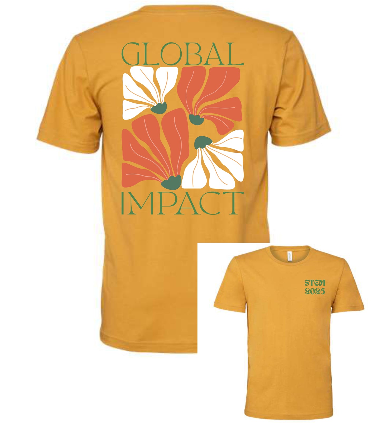 Global Wavy Flower Premium Soft Tshirt - Ash, Black, or Mustard