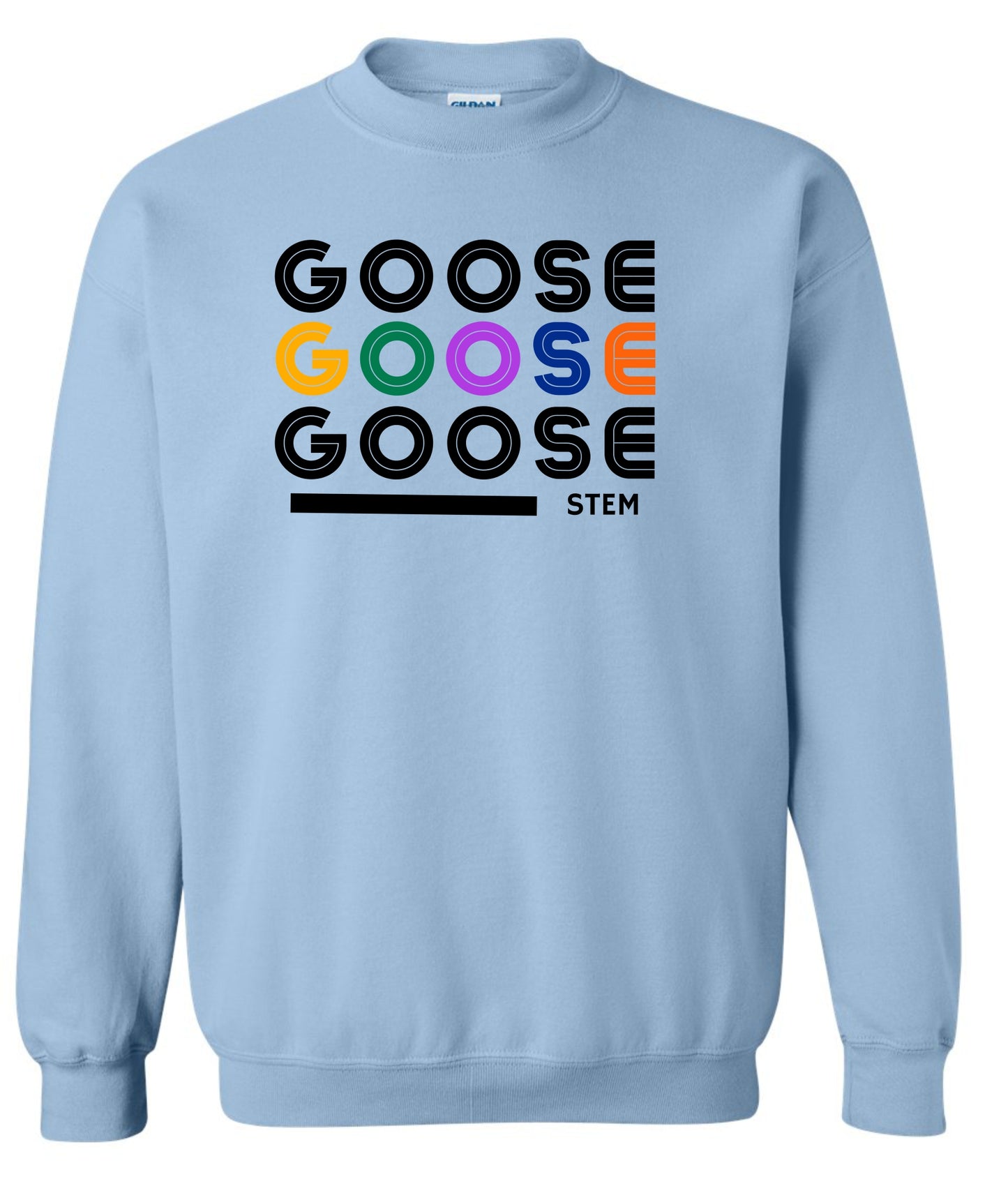 Goose Repeat Crewneck - Light Blue White or Ash