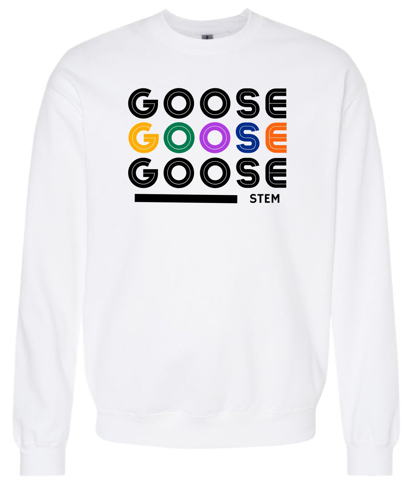 Goose Repeat Crewneck - Light Blue White or Ash