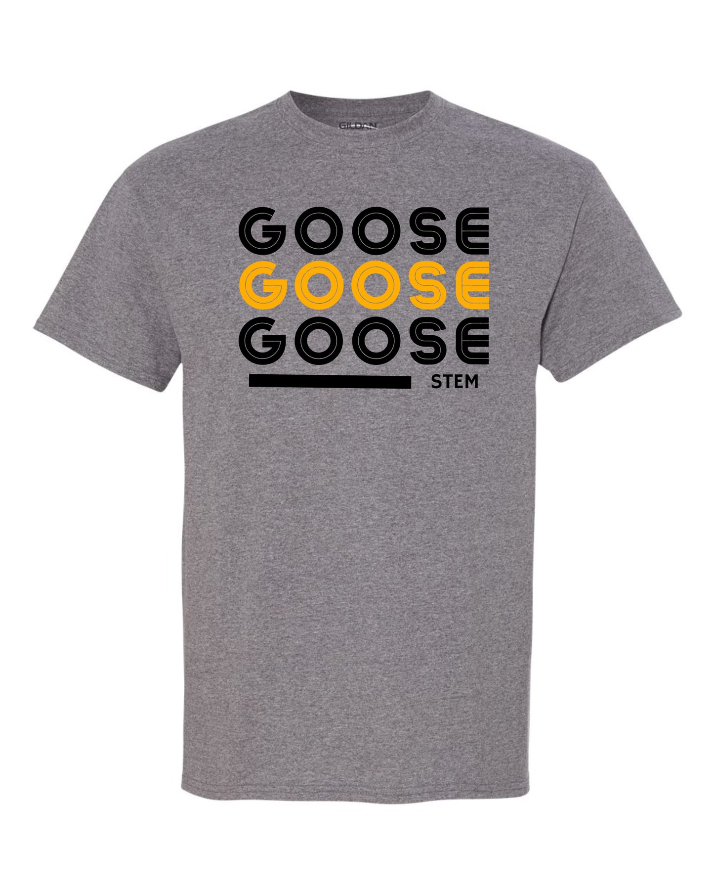 Goose Yellow Repeat Tshirt  - Dark Grey or White