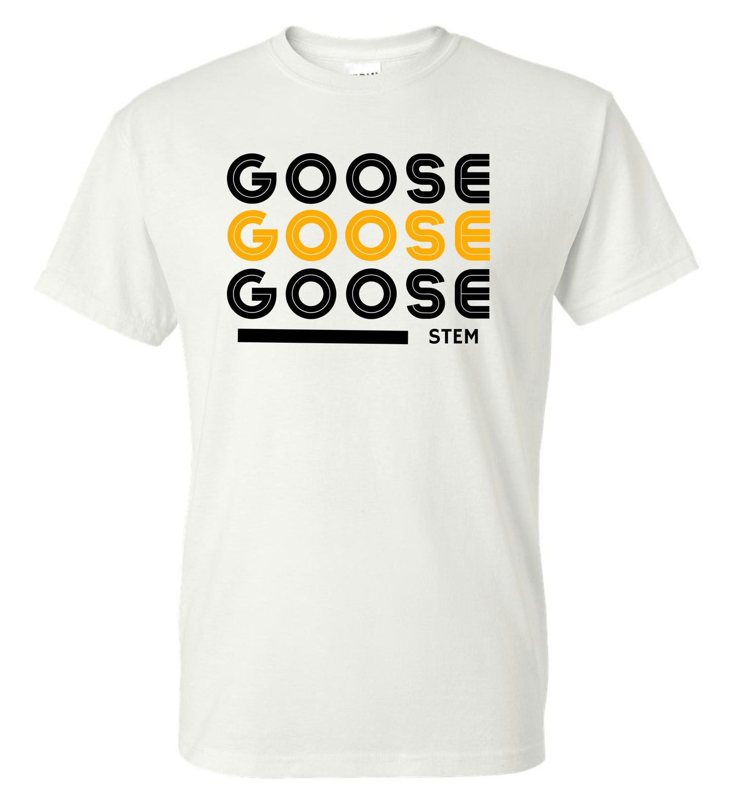 Goose Yellow Repeat Tshirt  - Dark Grey or White