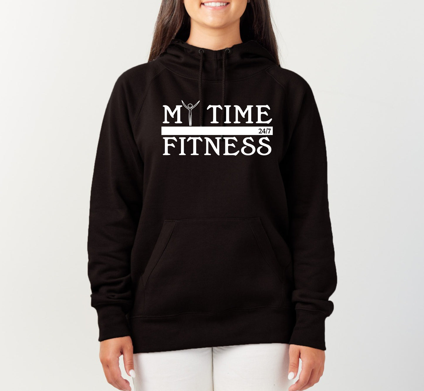 My Time Fitness Ladies Scuba Neck Hoodie Black