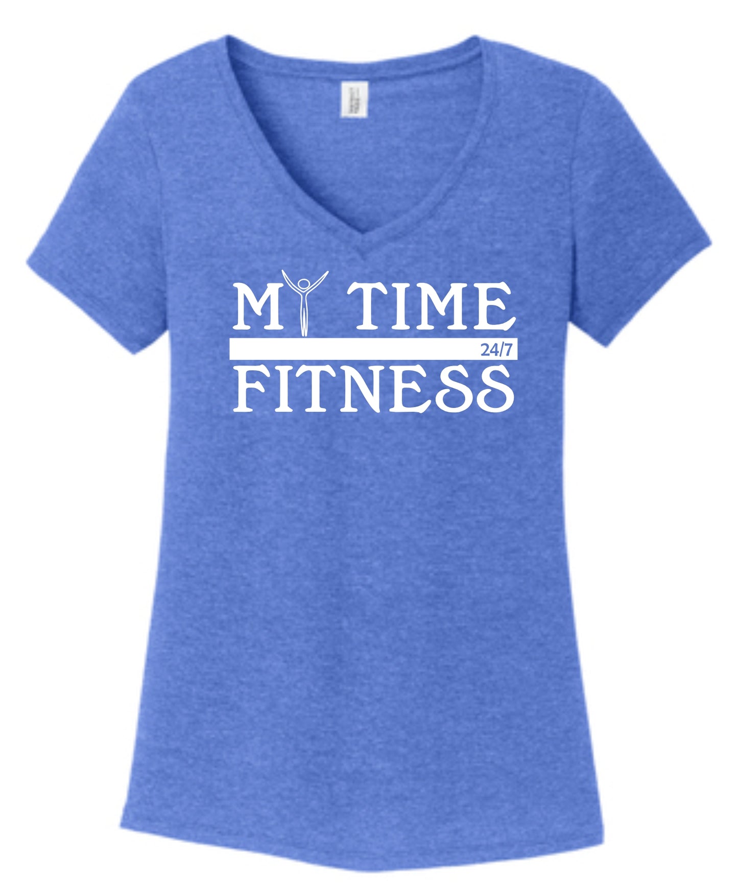 My Time Fitness Triblend Ladies V-neck T-Shirt Royal Frost