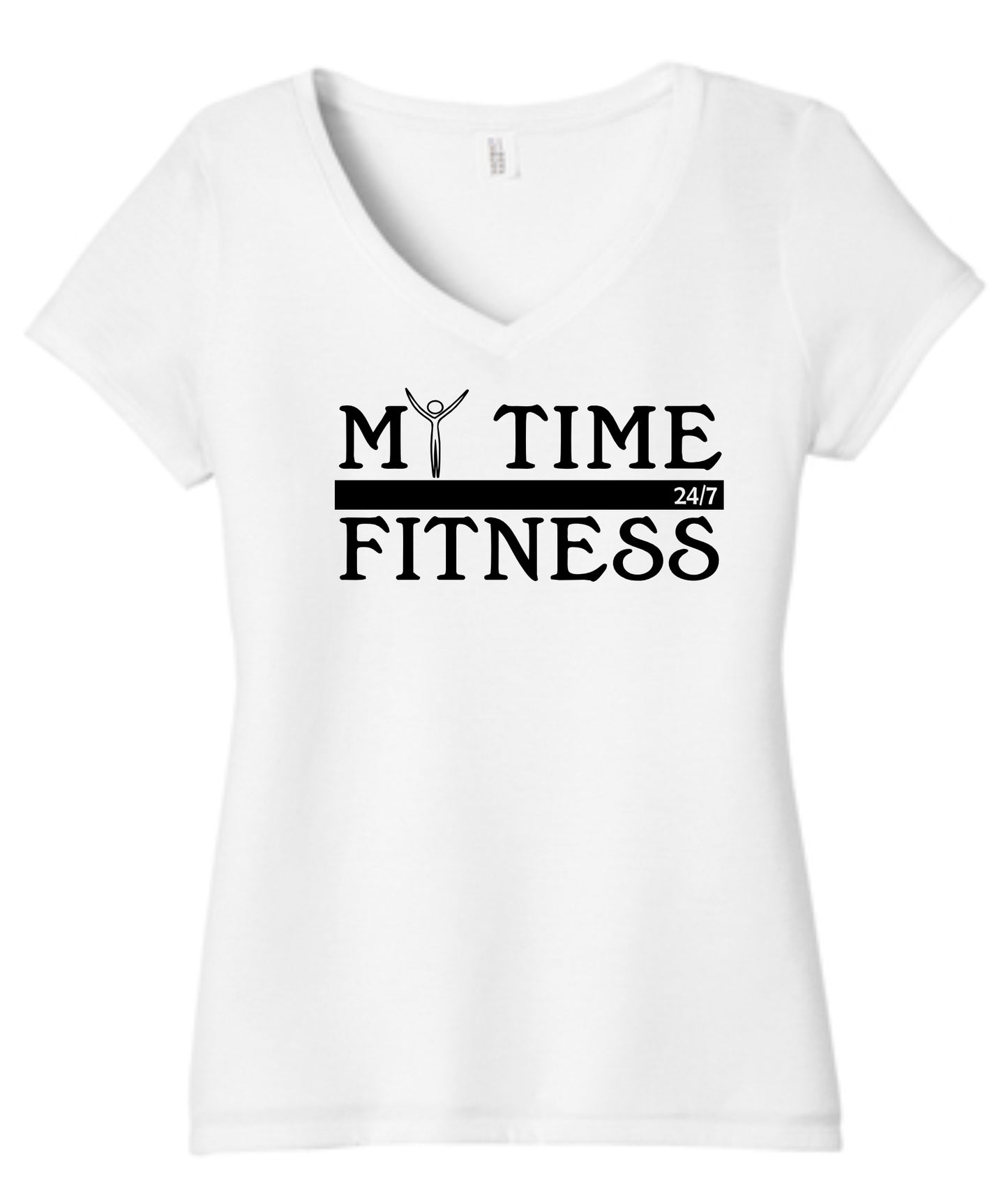 My Time Fitness Triblend Ladies V-neck T-Shirt White