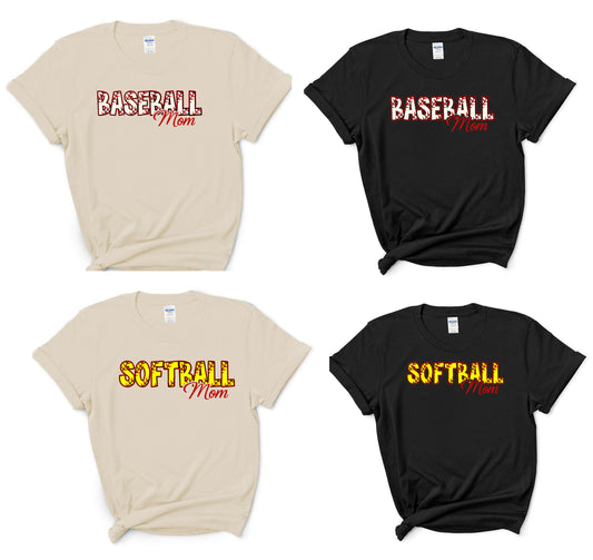 DBSA Baseball Softball MOM  Softstyle Tshirt- MULTIPLE Colors