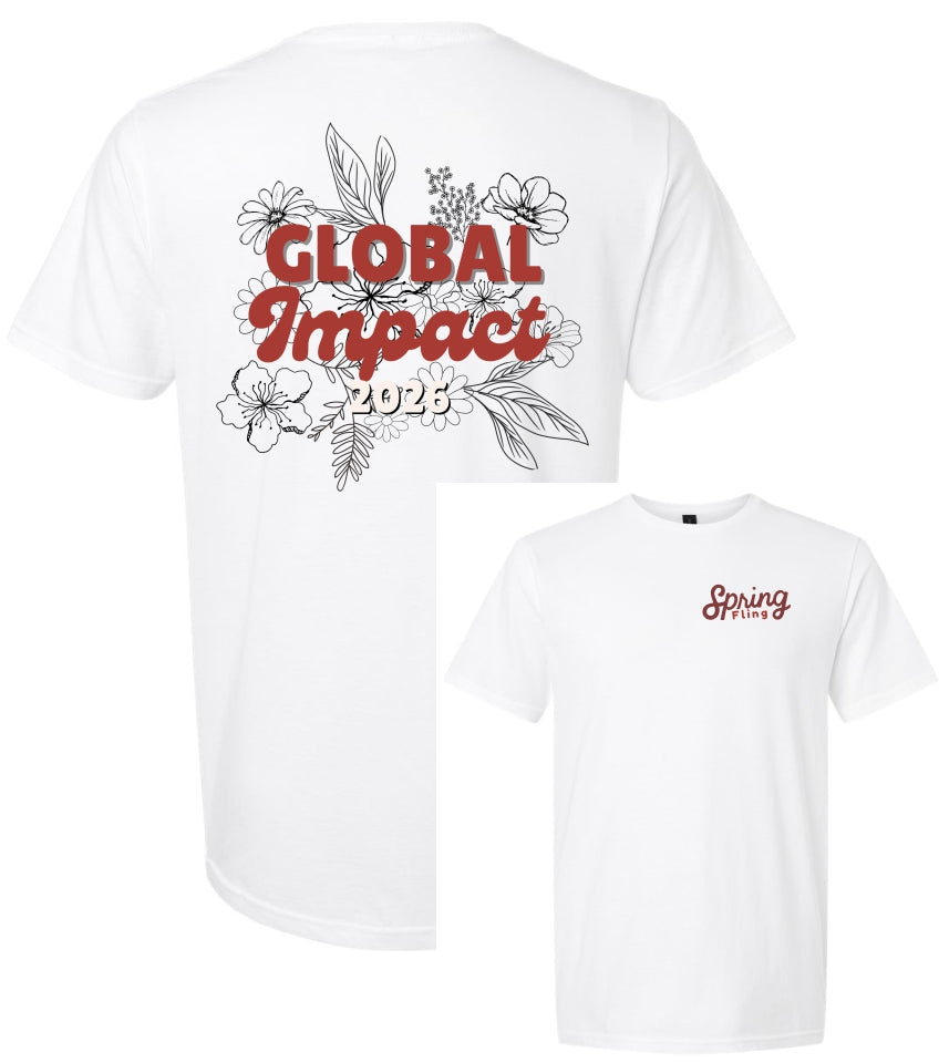 Global Impact Spring Fling SOFTSTYLE Tshirt- WHITE