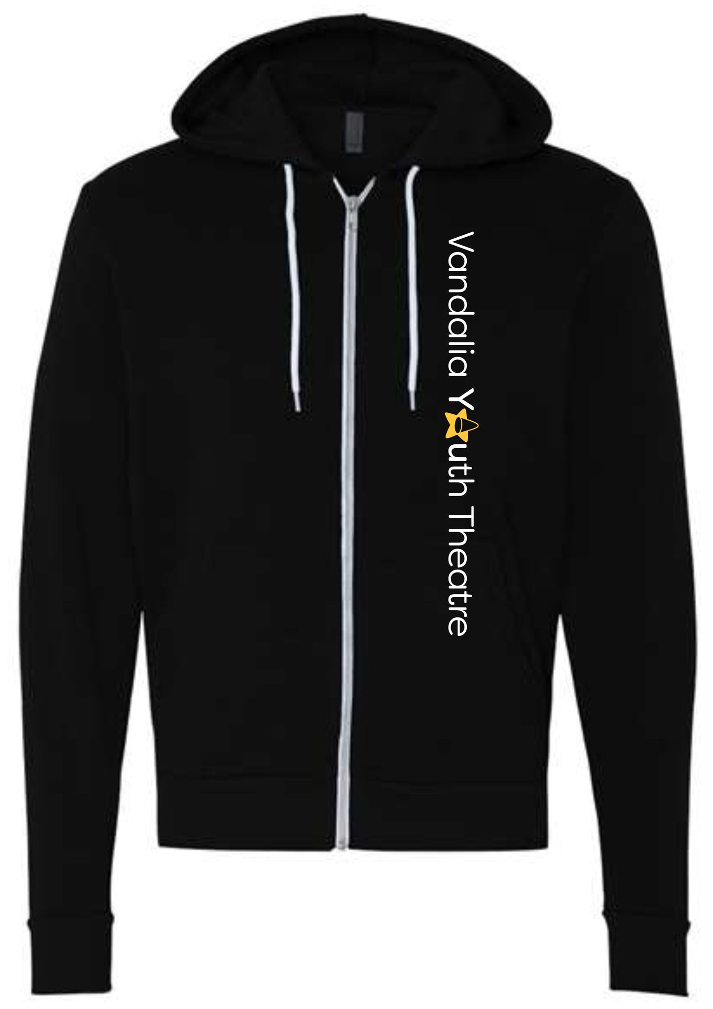 VYT Circle Full Zip Up Hoodie - BLACK