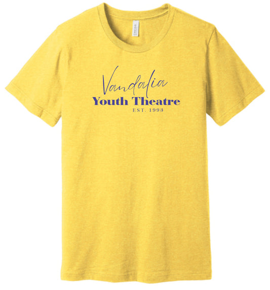 Vandalia Youth Theatre Est 1993 TShirt - HEATHER YELLOW GOLD