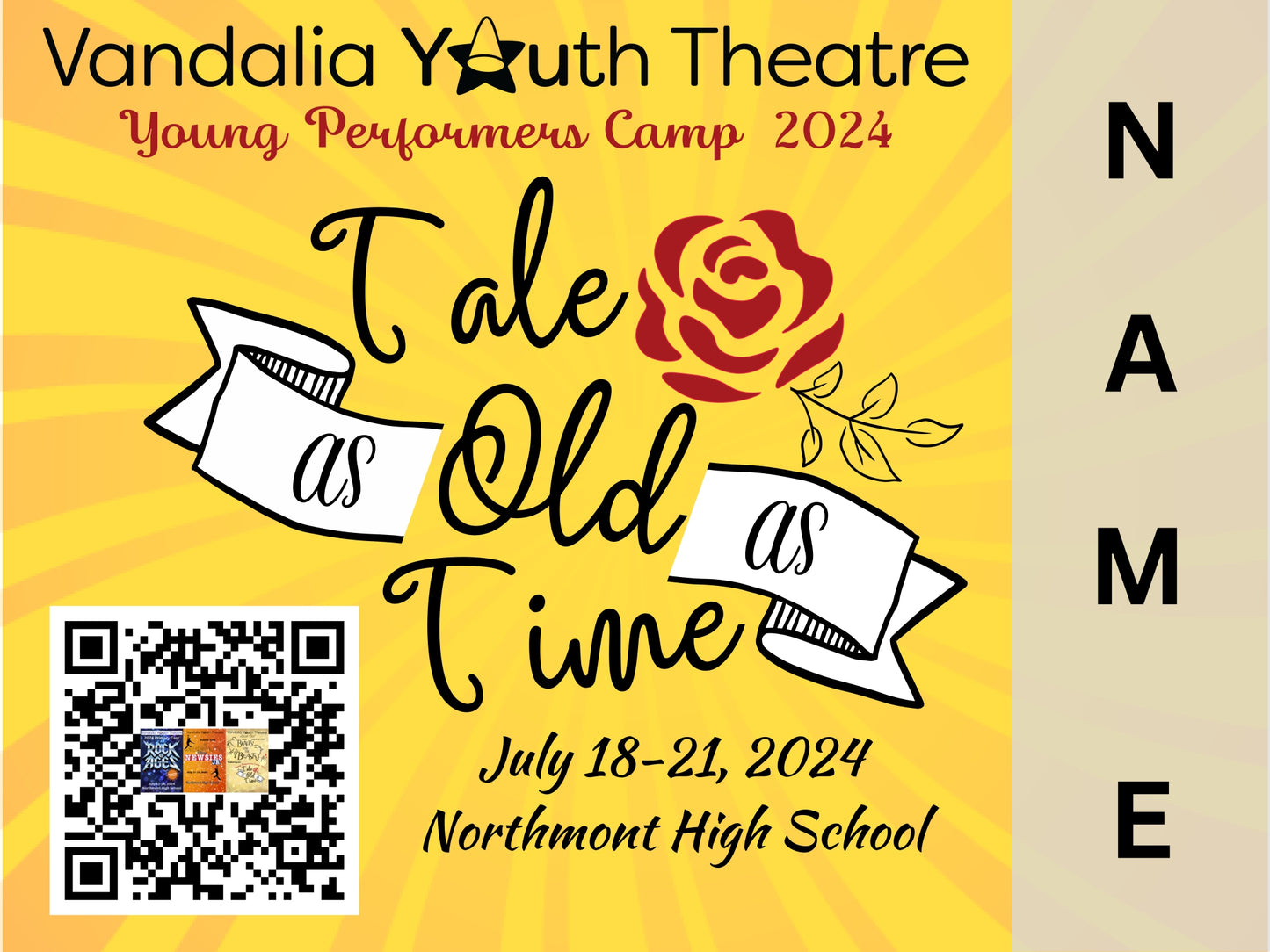 Vandalia Youth Theatre Production Yard Signs