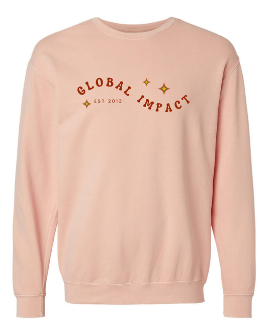 Wavy Global Est PREMIUM Comfort Colors Crewneck - PEACHY