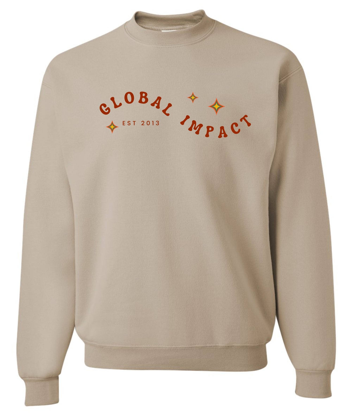 Wavy Global Est Crewneck - SANDSTONE